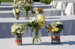 Trio of floral centerpieces
