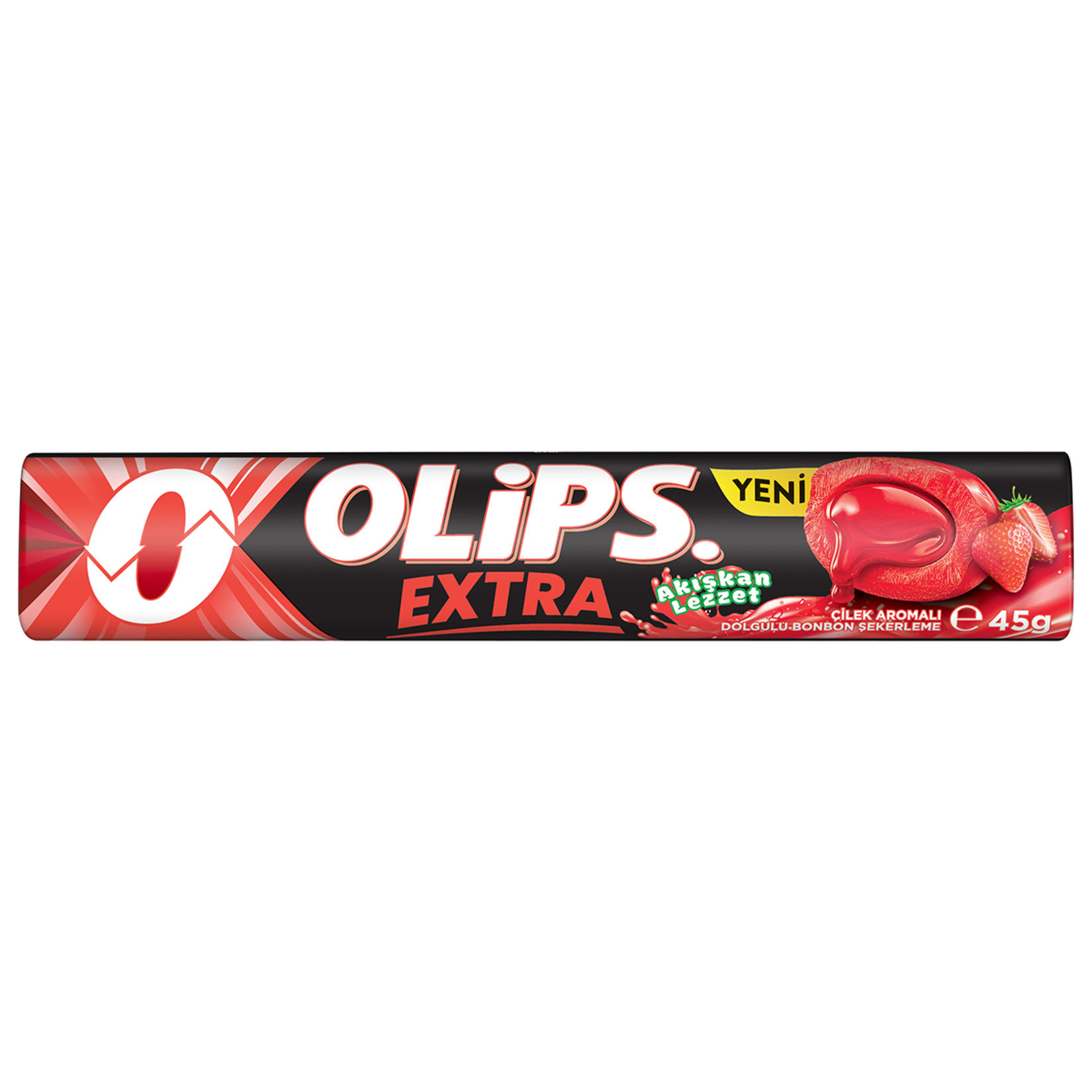 Olips Extra Çilek Aroma Dolgulu Bonbon Şekerleme 45 Gr