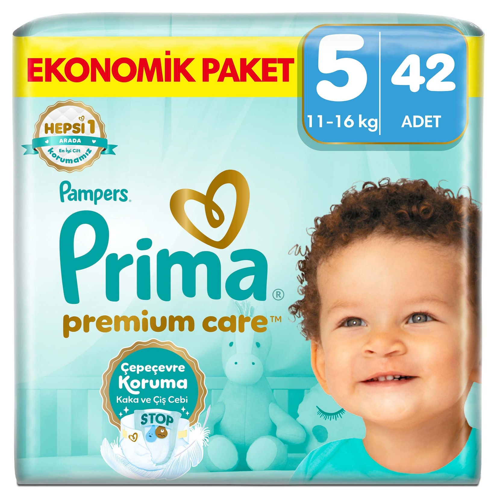 Prima Premium Care Bebek Bezi Ekonomik Paket 5 Beden 11-16 Kg 42 Adet