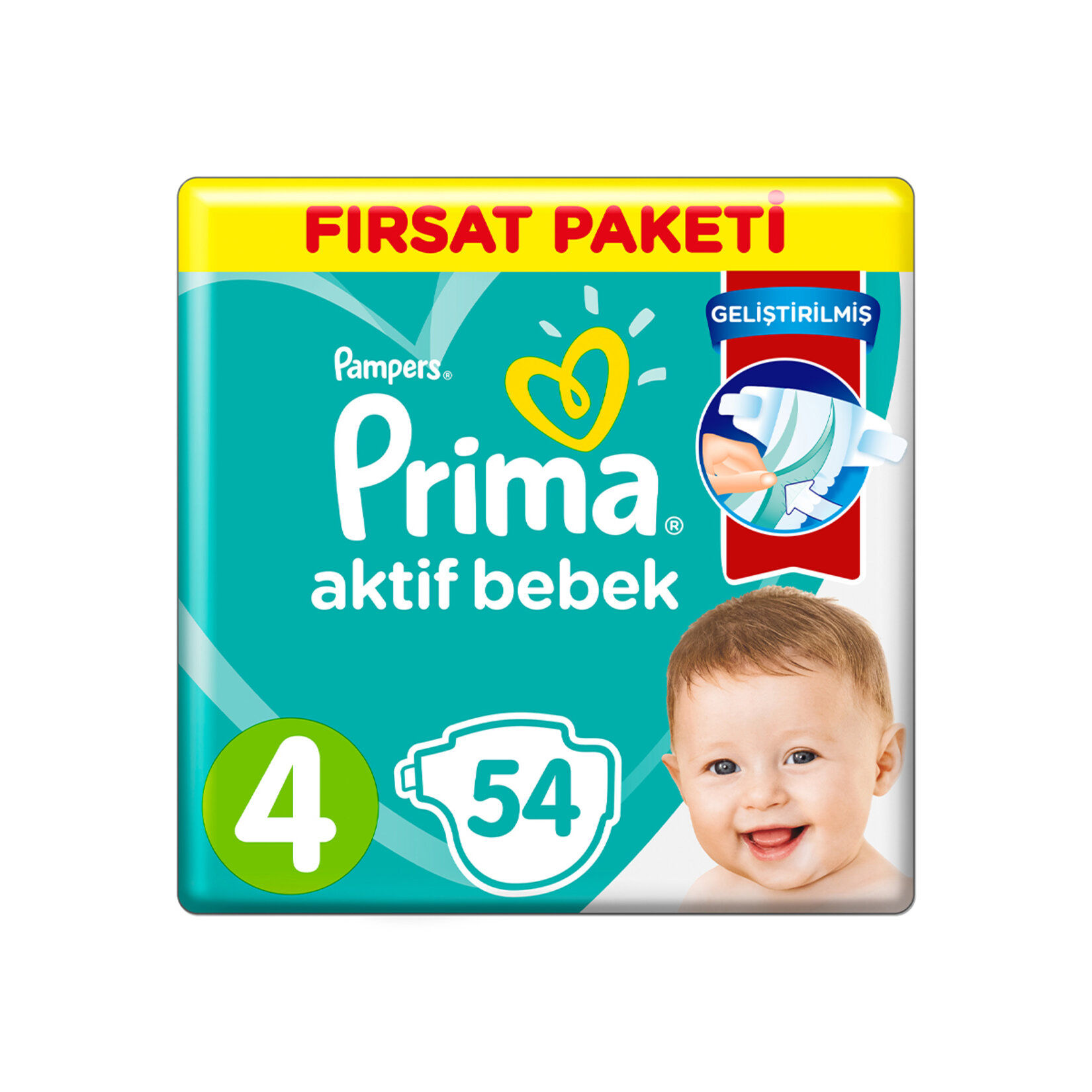 Prima Aktif Bebek 4 Beden 9-14 Kg 54'lü

