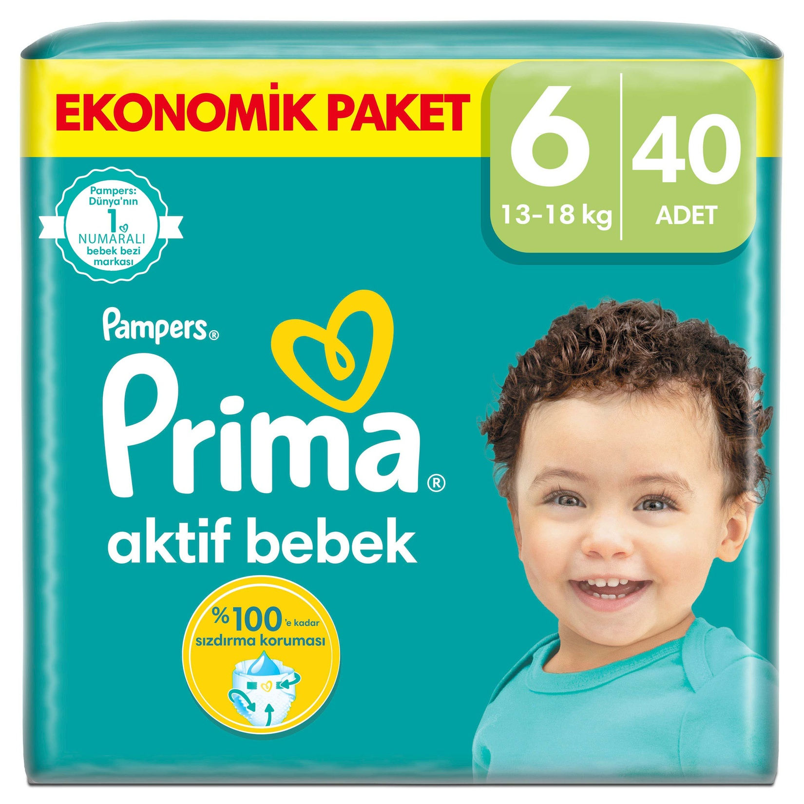 Prima Aktif Bebek Ekonomik Paket 6 Beden 13-18 Kg Kg 40 Adet