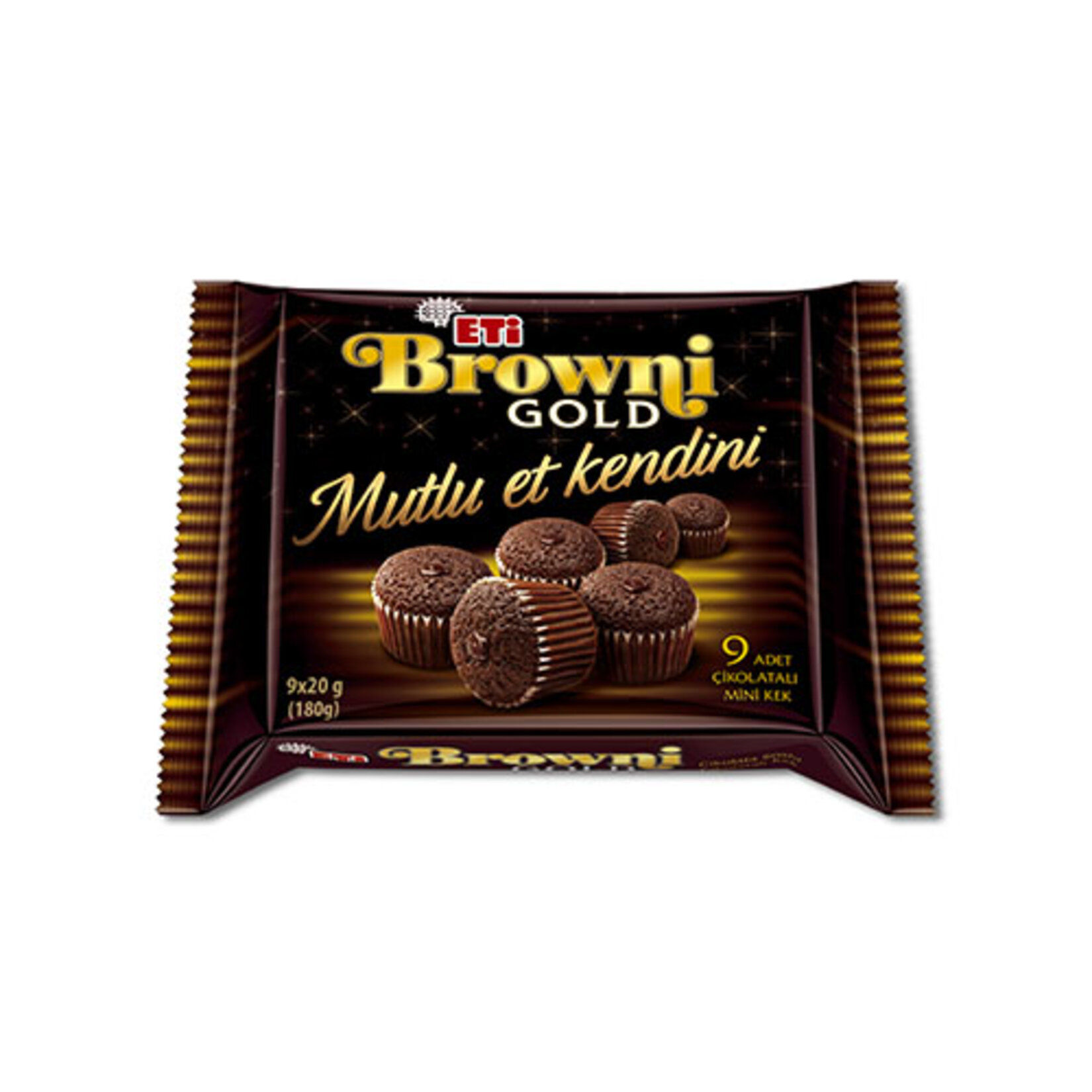Eti Browni Gold Kakao Soslu Çikolatalı 9'lu 180 Gr
