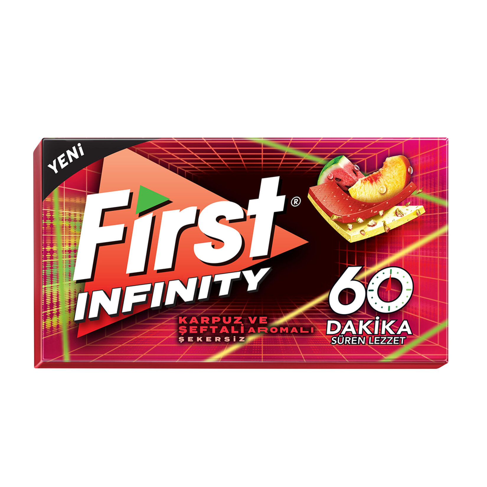 Fırst 60Dk Infinity Karpuz & Şeftali Aromalı Şekersiz Sakız 27 Gr