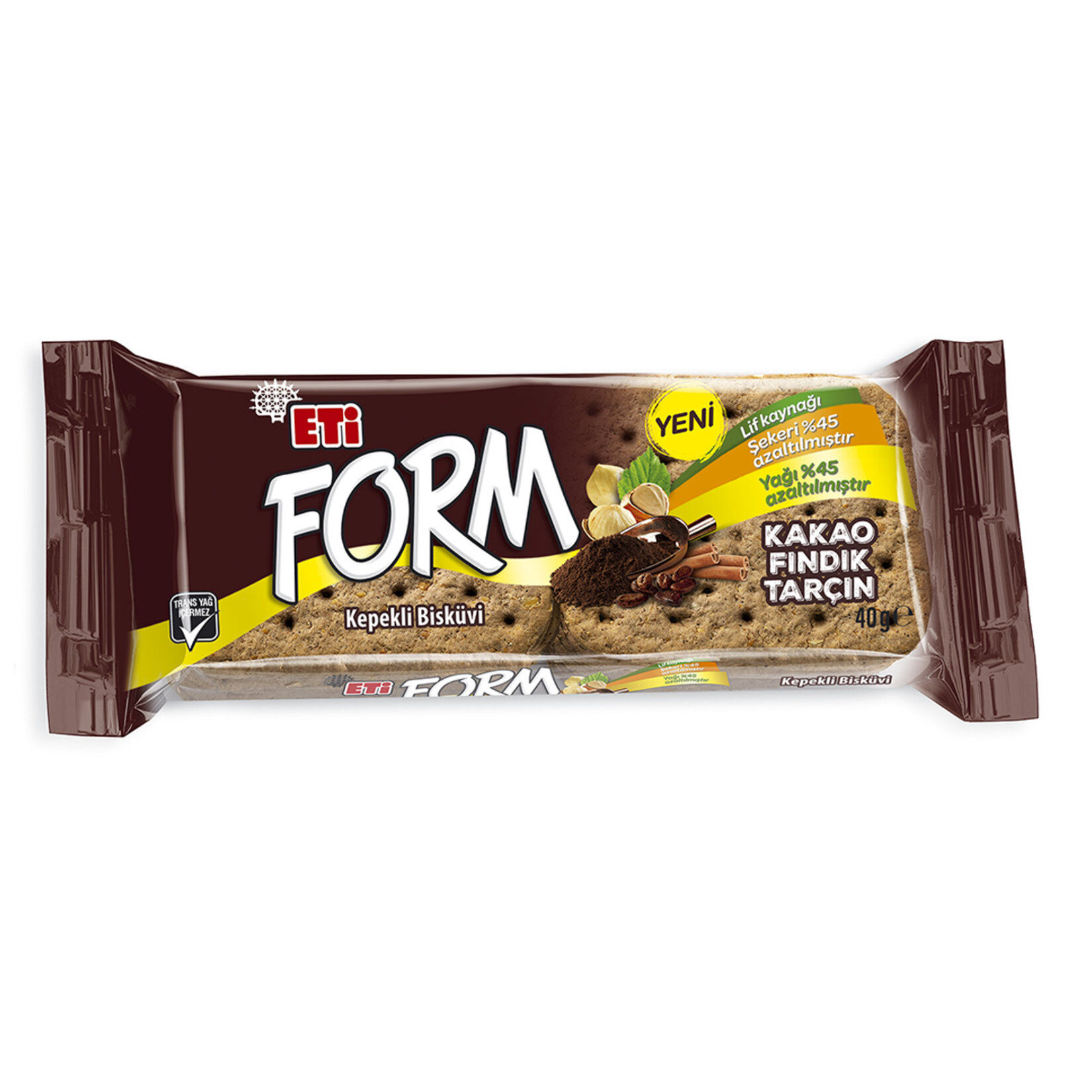 Eti Form Kakaolu Fındıklı Kepekli Bisküvi 40 Gr