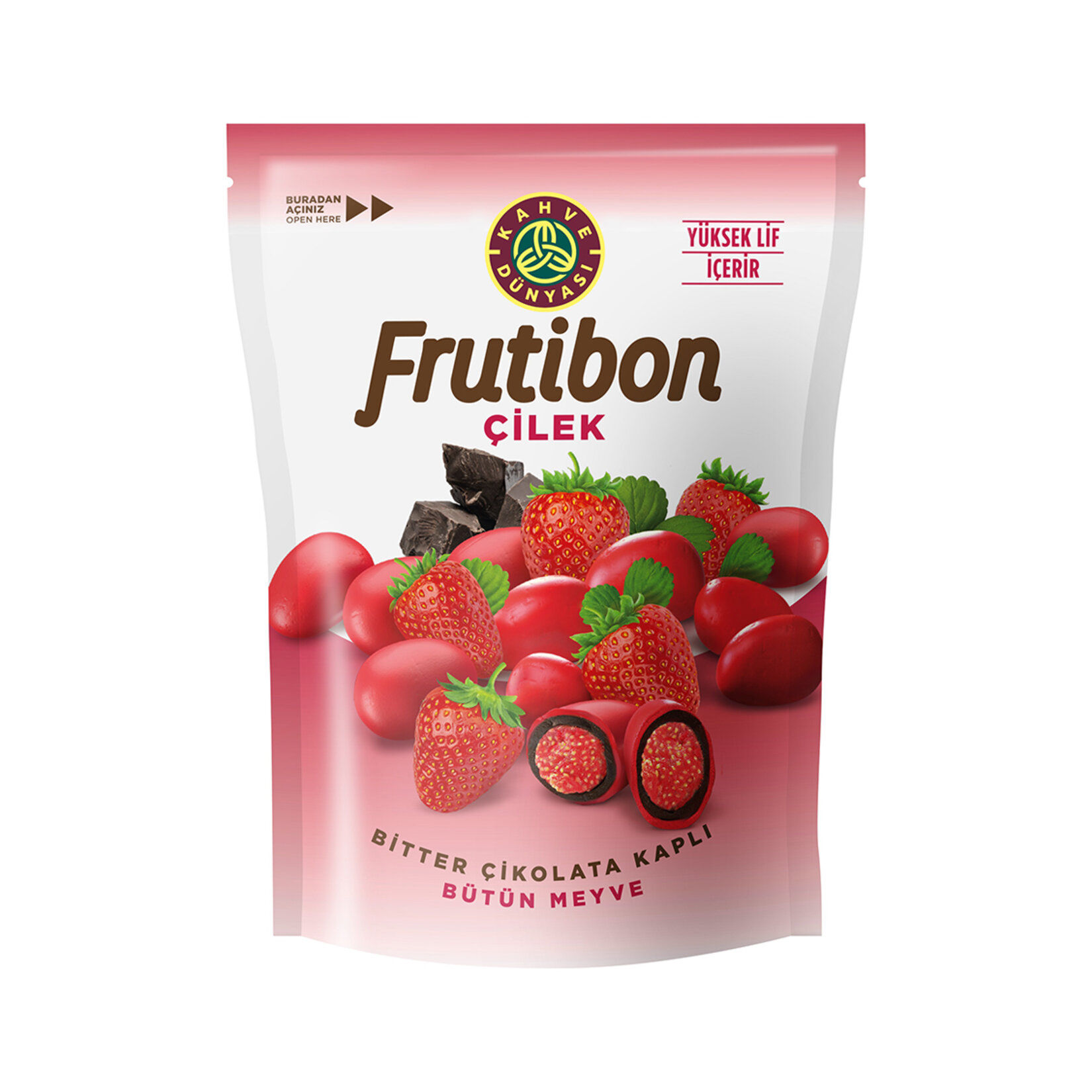 Kahve Dünyası Frutibon Bitter Çikolata Kaplı Çilekli 50 Gr