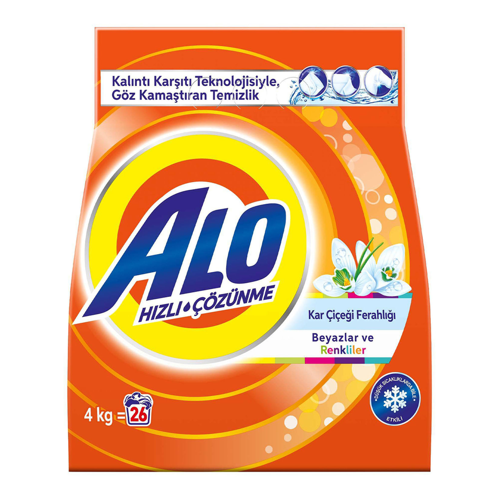 Alo Toz Çamaşır Deterjanı Kar Çiçeği Ferahlığı Beyazlar ve Renkliler 4 Kg