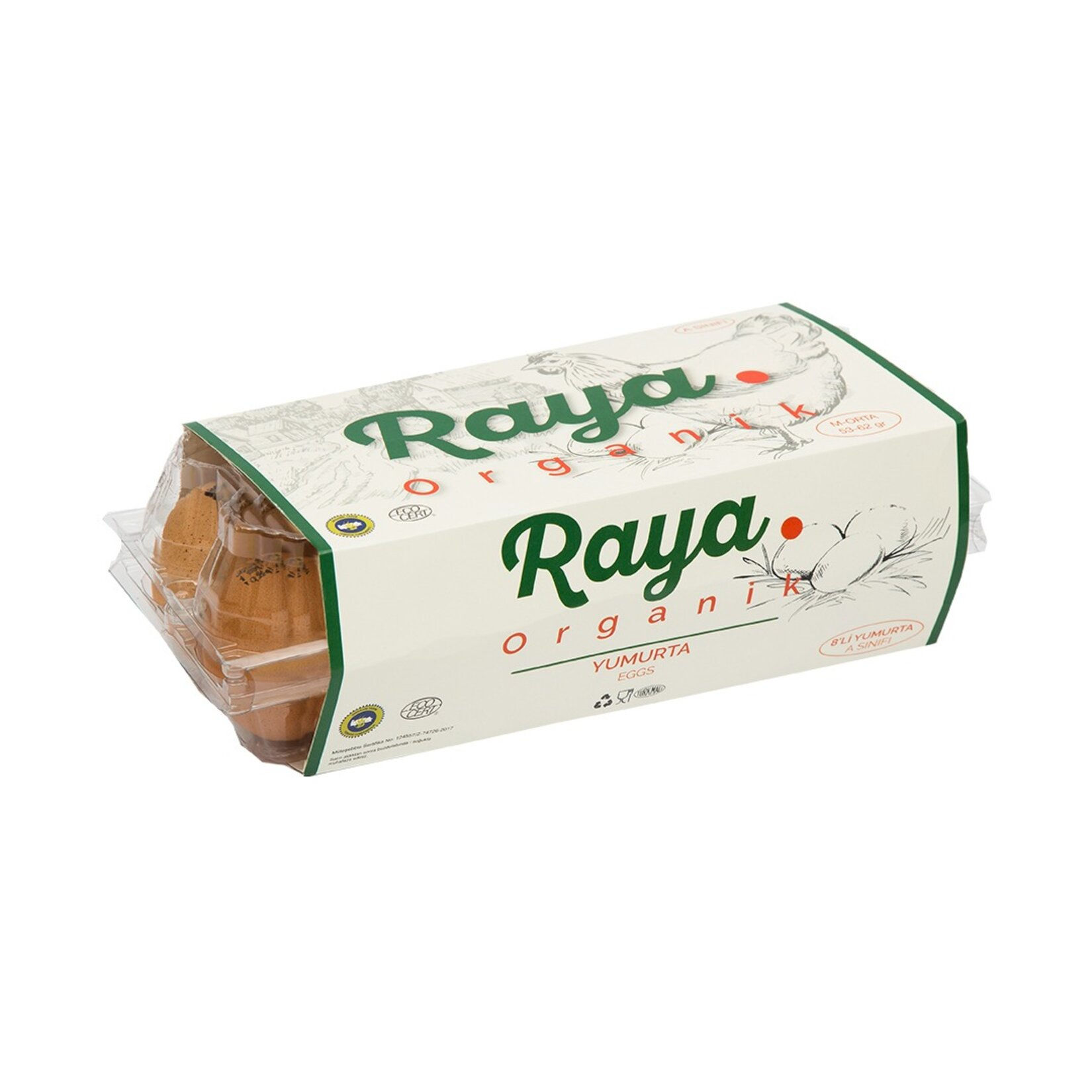 Raya Organik 8'li Yumurta (53 - 62 Gr)
