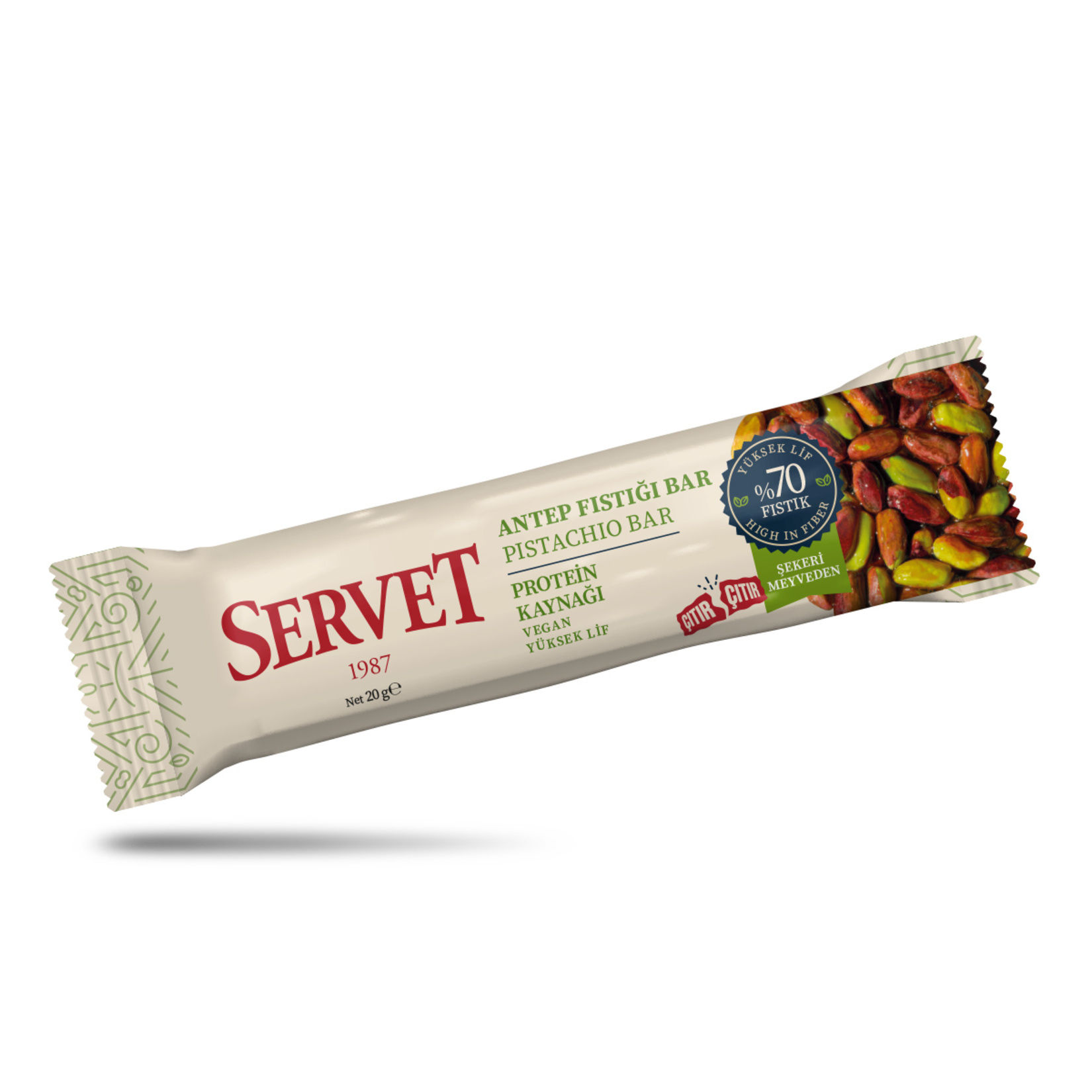 Servet Şekerleme Antep Fıstığı Bar 20 Gr