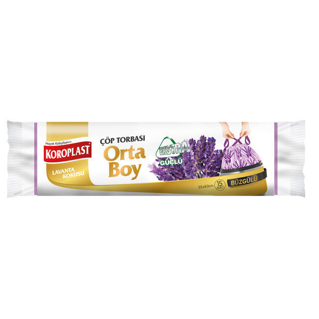 Koroplast Koku Hapsetme Lavanta Büzgülü Çöp Torbası 15'li