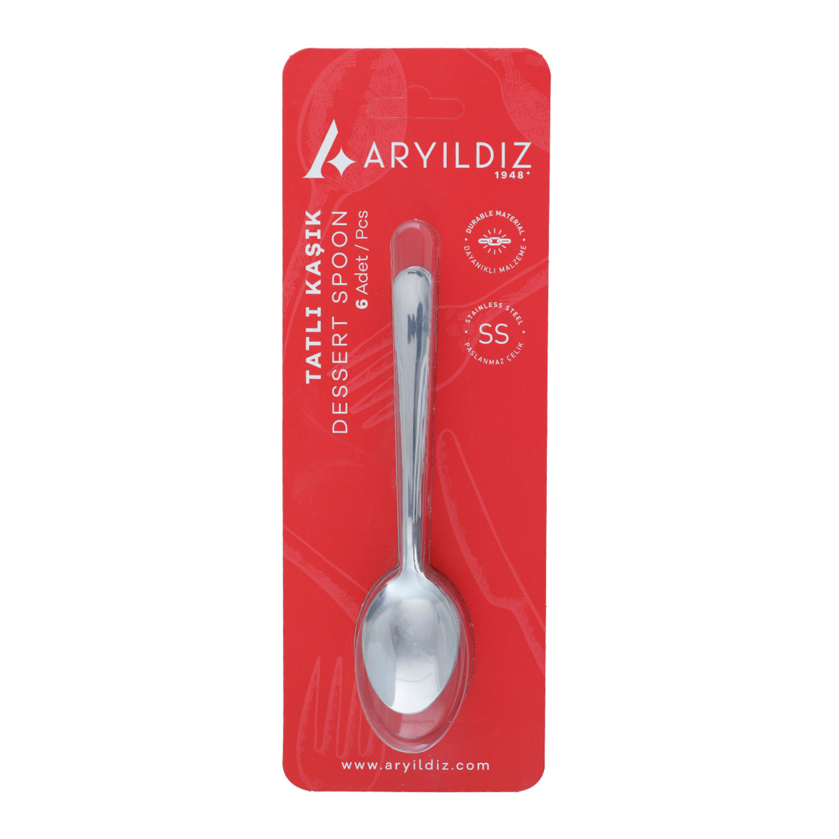 Aryıldız Deniz Vakumlu Tatlı Kaşık 6'lı