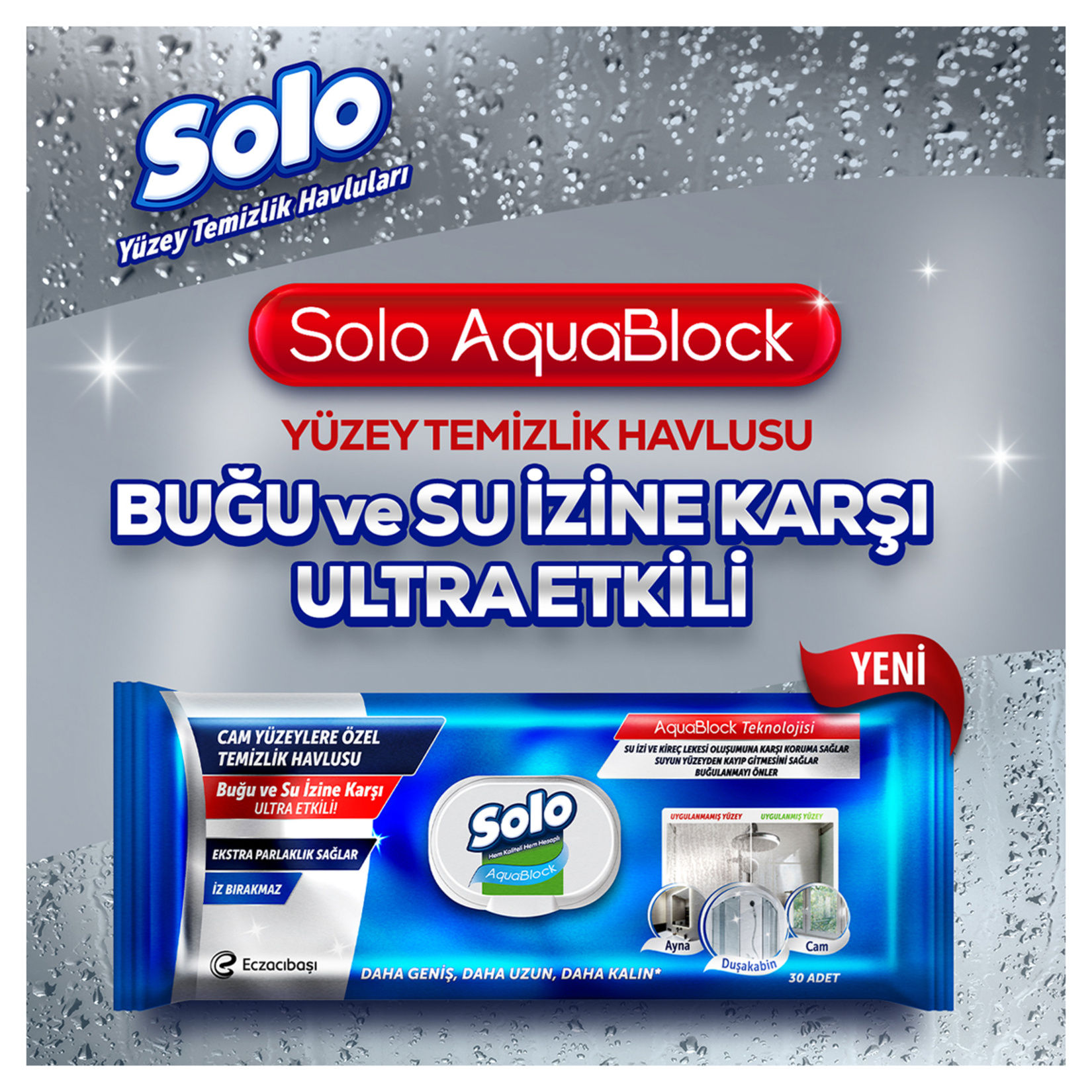 Solo Aquablock Yüzey Temizlik Havlusu 30'lu