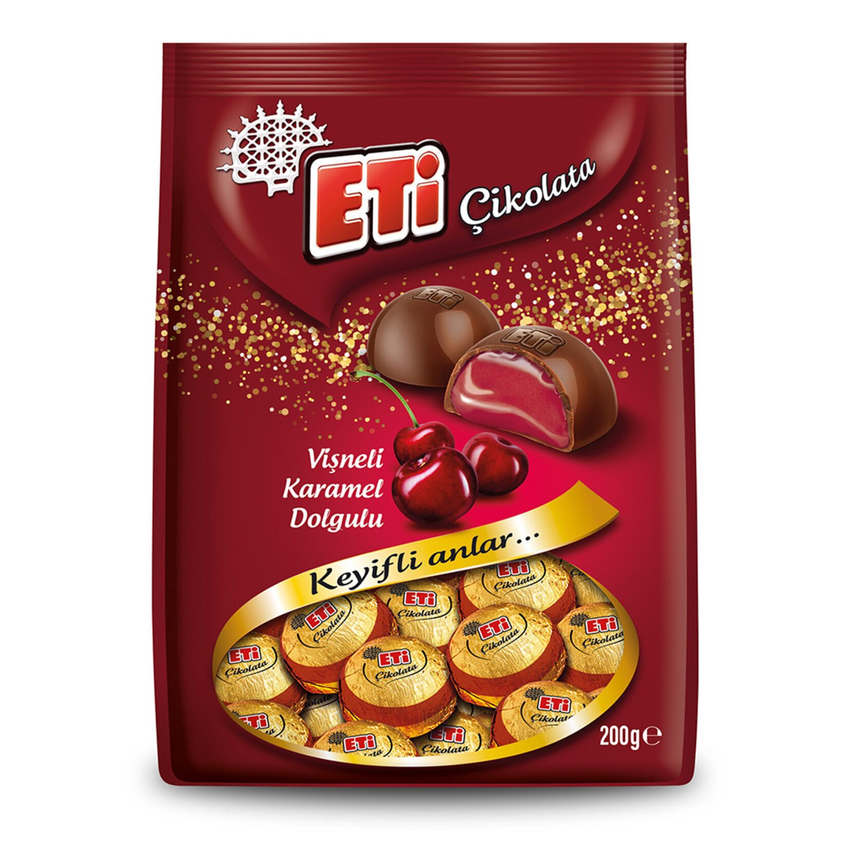 Eti Vişneli Karamel Dolgulu Sütlü Çikolata 200 Gr