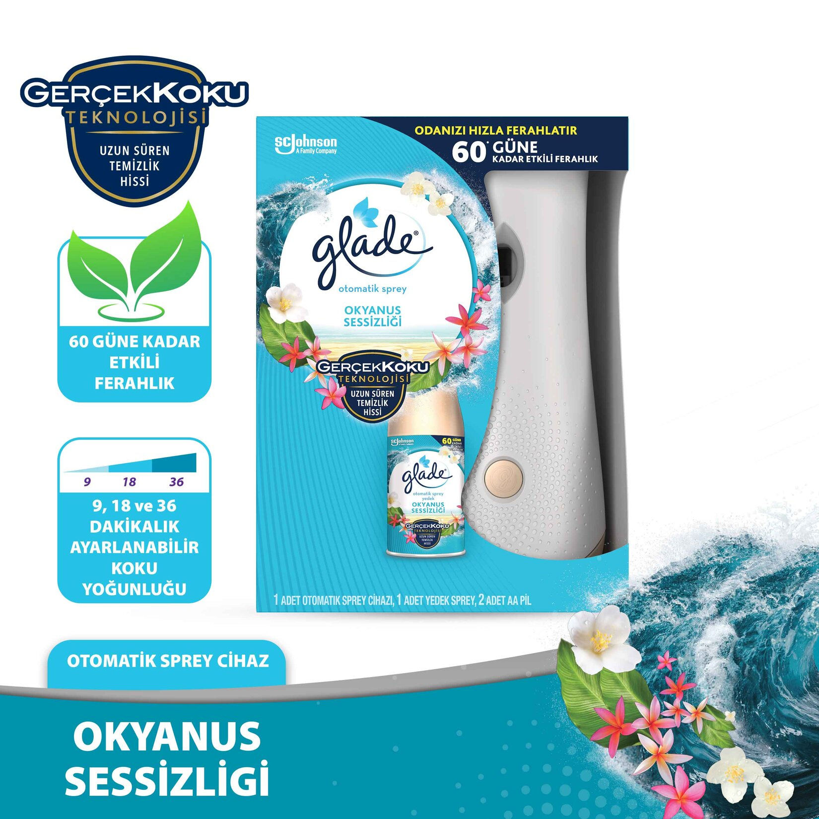 Glade Kit + Yedek Sprey Okyanus Sessizliği 269 Ml