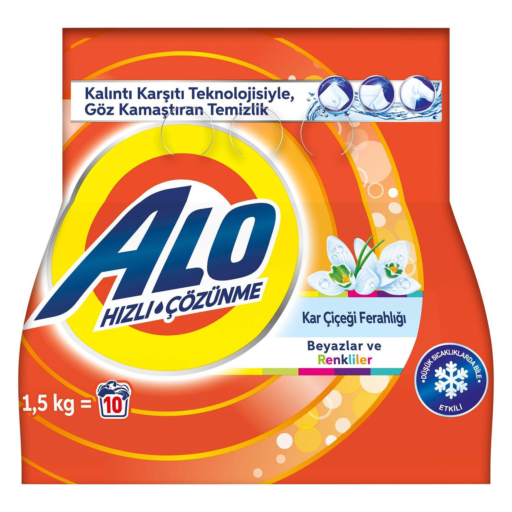 Alo Toz Çamaşır Deterjanı Kar Çiçeği Ferahlığı Beyazlar ve Renkliler 1.5 Kg