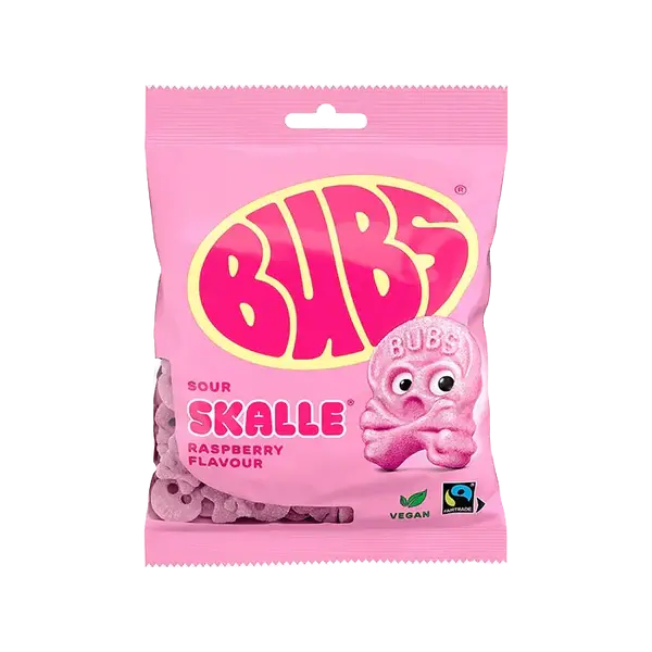 Bubs Sour Raspberry Swedish Candy 12 x 90g