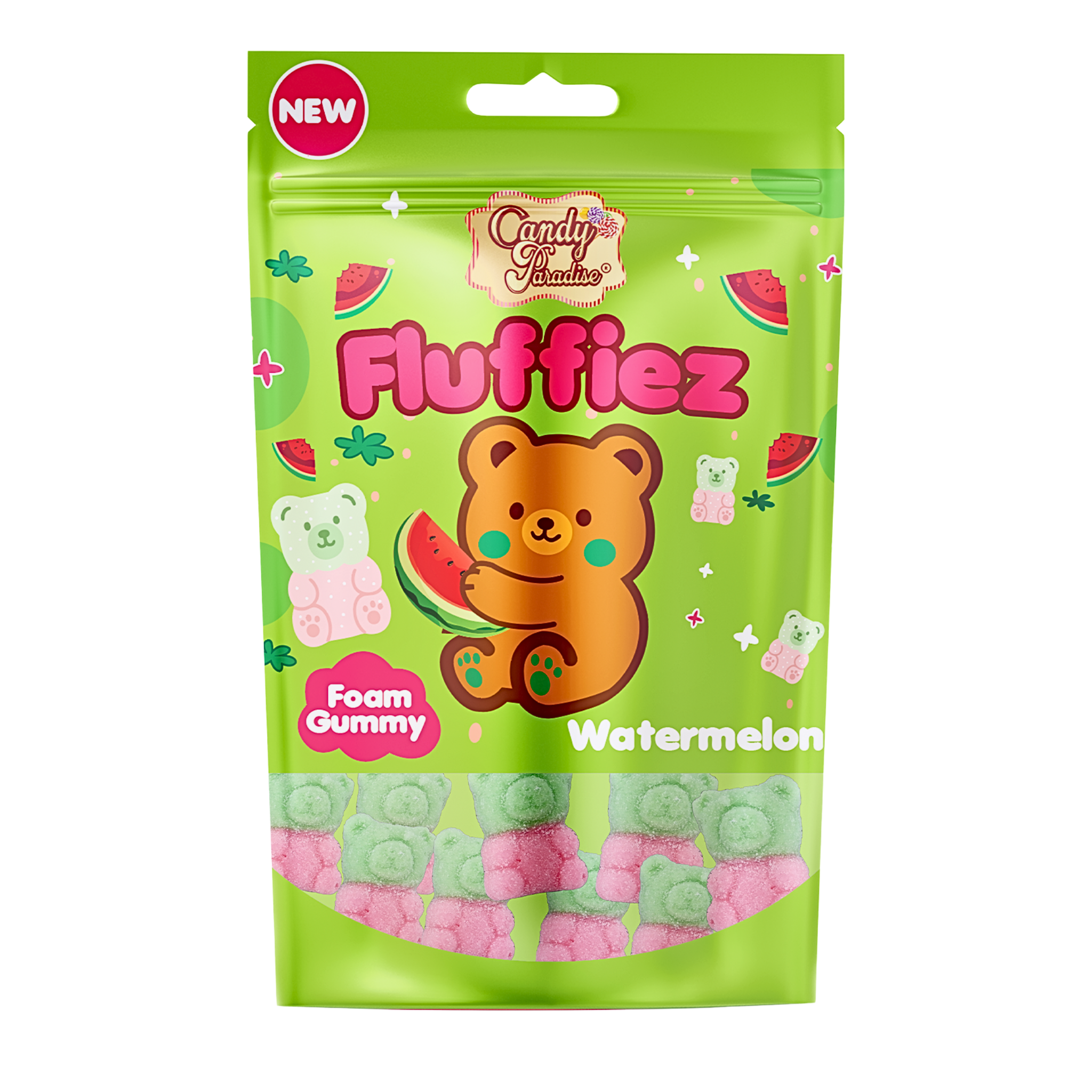 Candy Paradise Fluffiez Watermelon Foam Gummy 12×100 (HALAL)