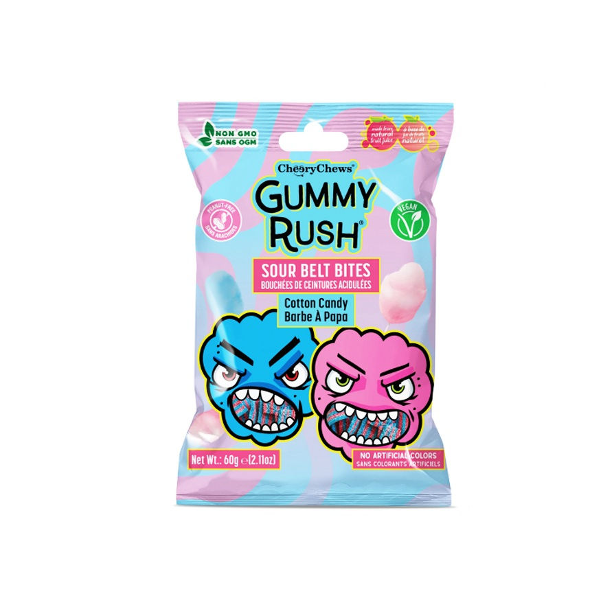 Gummy Rush Sour Belt Bites Zuckerwatte 12×60 g (HALAL)