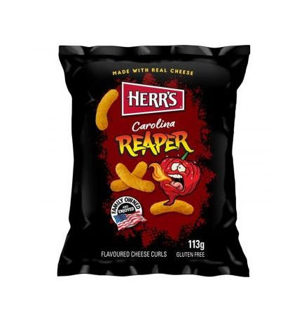 HERR’S CAROLINA REAPER CHEESE CURLS 12 x 113g