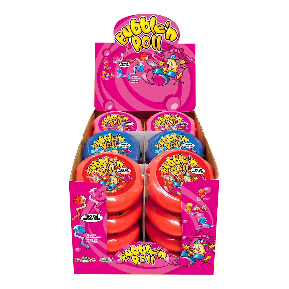 Funny Candy Bubble’n roll tongue painter bubblegum 24 x 58 gram
