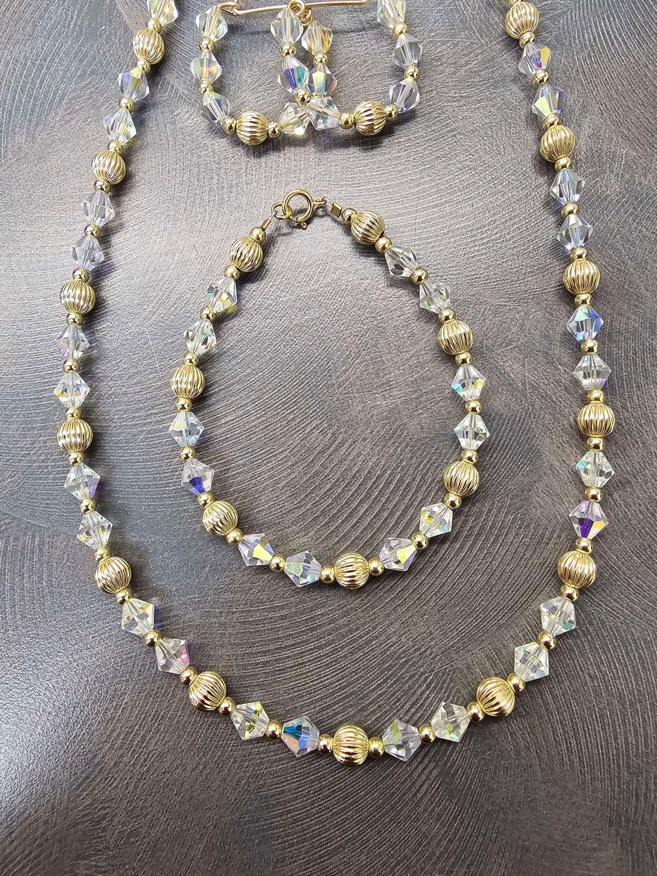 Simple, Real adult size gold and crystal add a bead set 