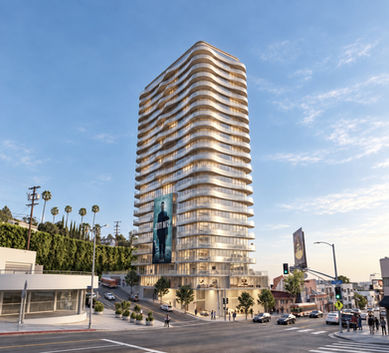 Rendering of 9021 Sunset, a 24-story luxury residential tower in West Hollywood