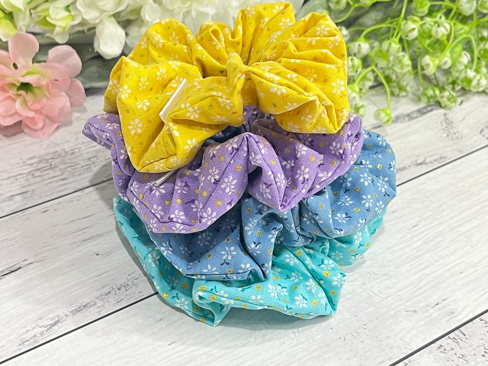 Thumbnail: Floral Dot Scrunchies