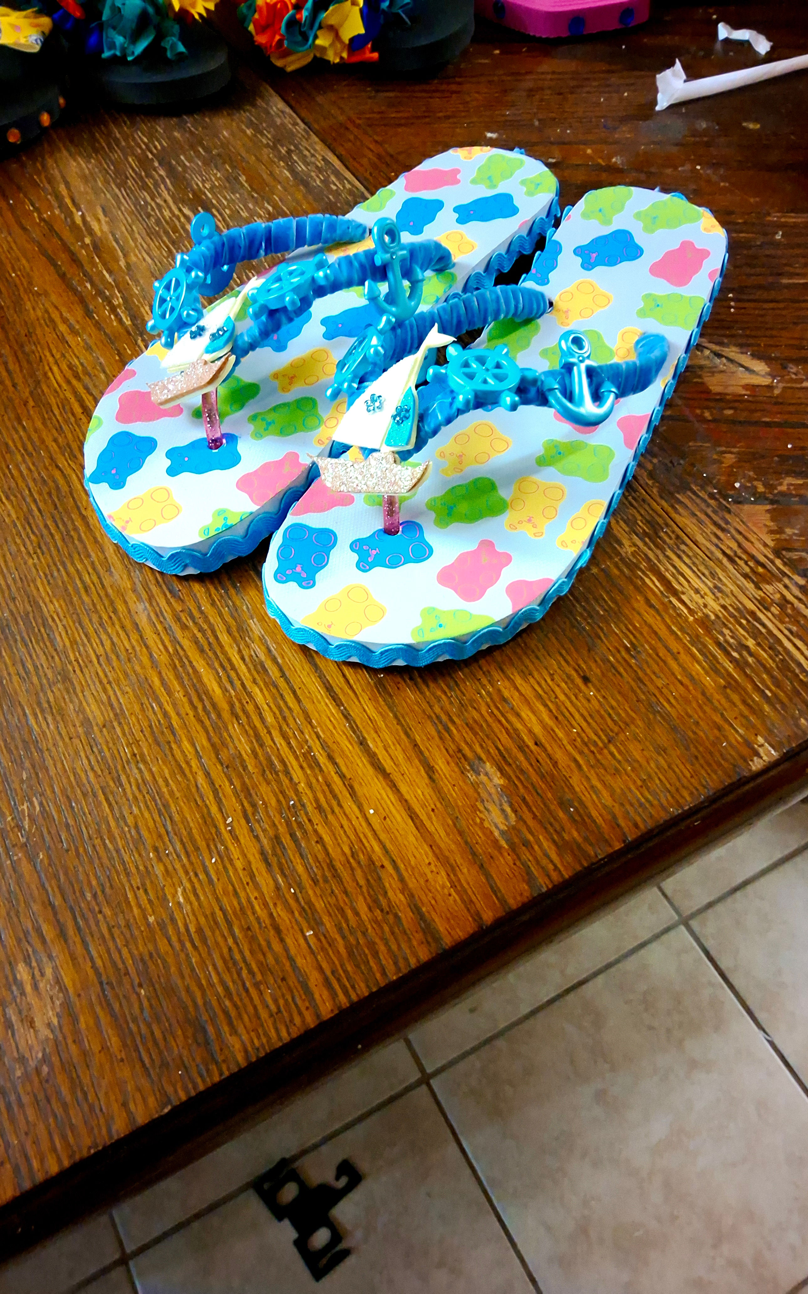 Baby Blue Sail Boat Flip Flop