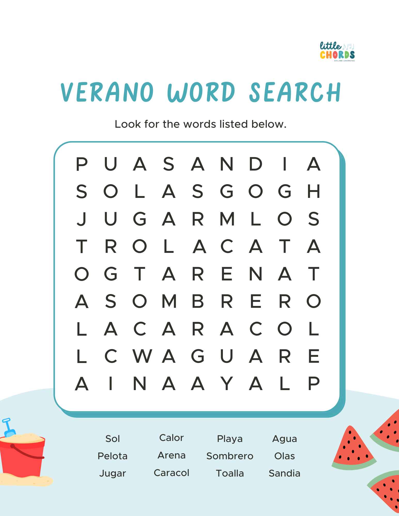 Summer Word Search