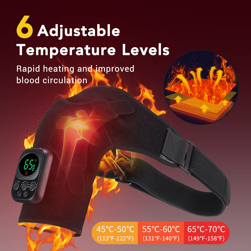 Miniatura: Almofada de aquecimento para ombros com massagem, 6 temperaturas ajustáveis