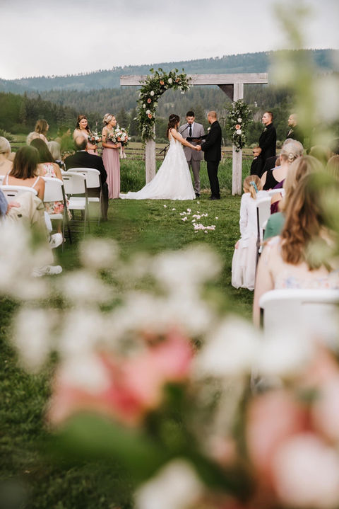Partial arbor floral design by Cattle and Cut Flowers. Wedding and Event Florist located in Enumclaw, WA 98022