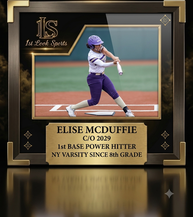 Elise McDuffie athlete evaluation, 1st base power hitter