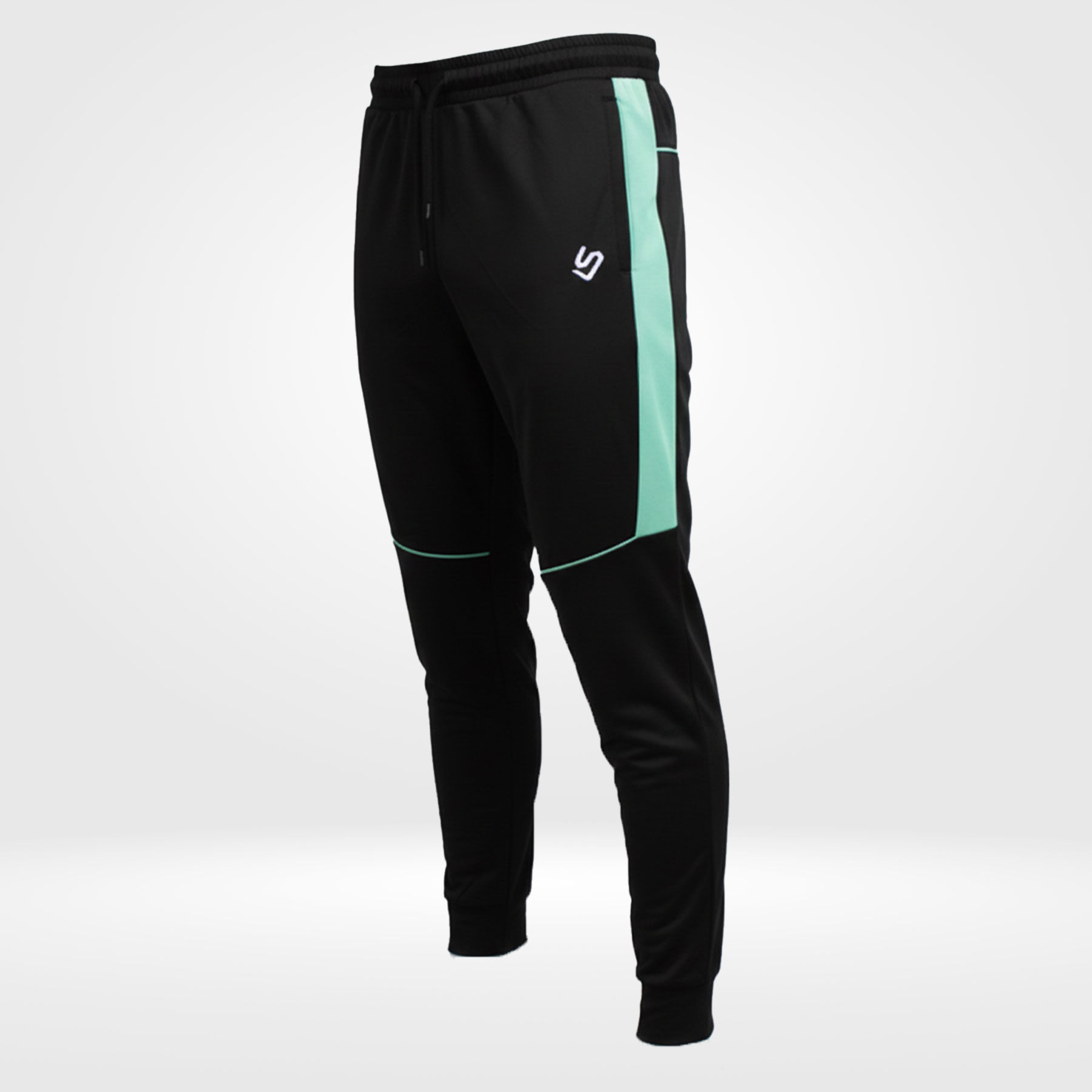 Pants Jogger Deportivo Hombre Negro Slim Fit Lineal Sport