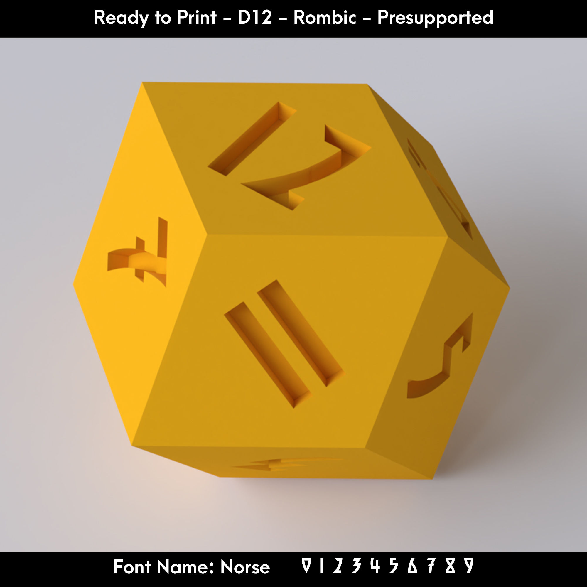 D12 Rombic - Norse Font - Presupported