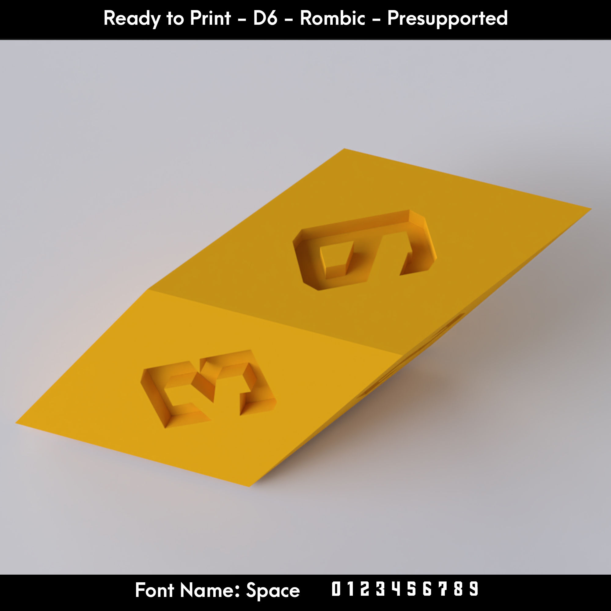 D6 Rombic - Space  Font - Presupported