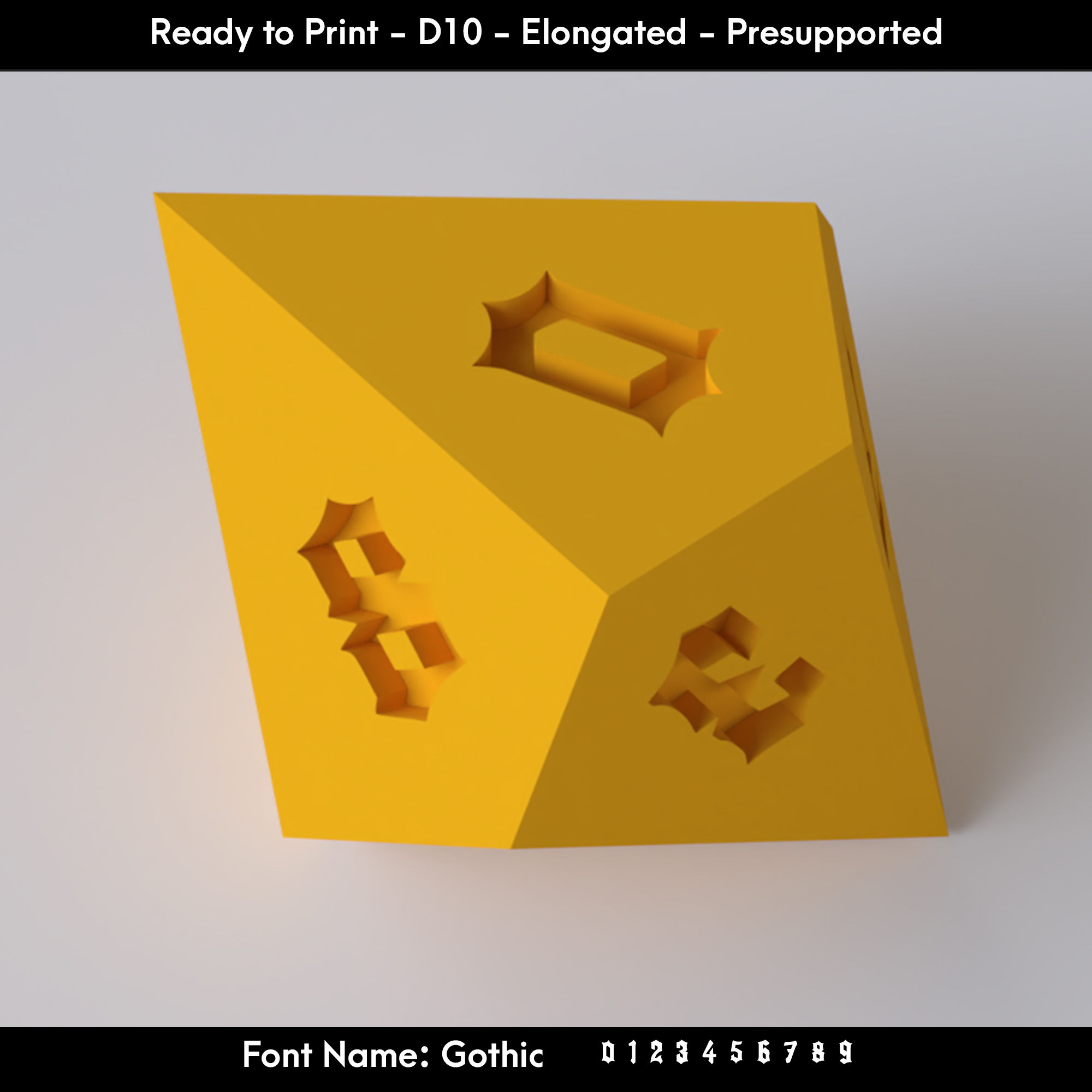 D10 Elongated - Gothic Font - Presupported