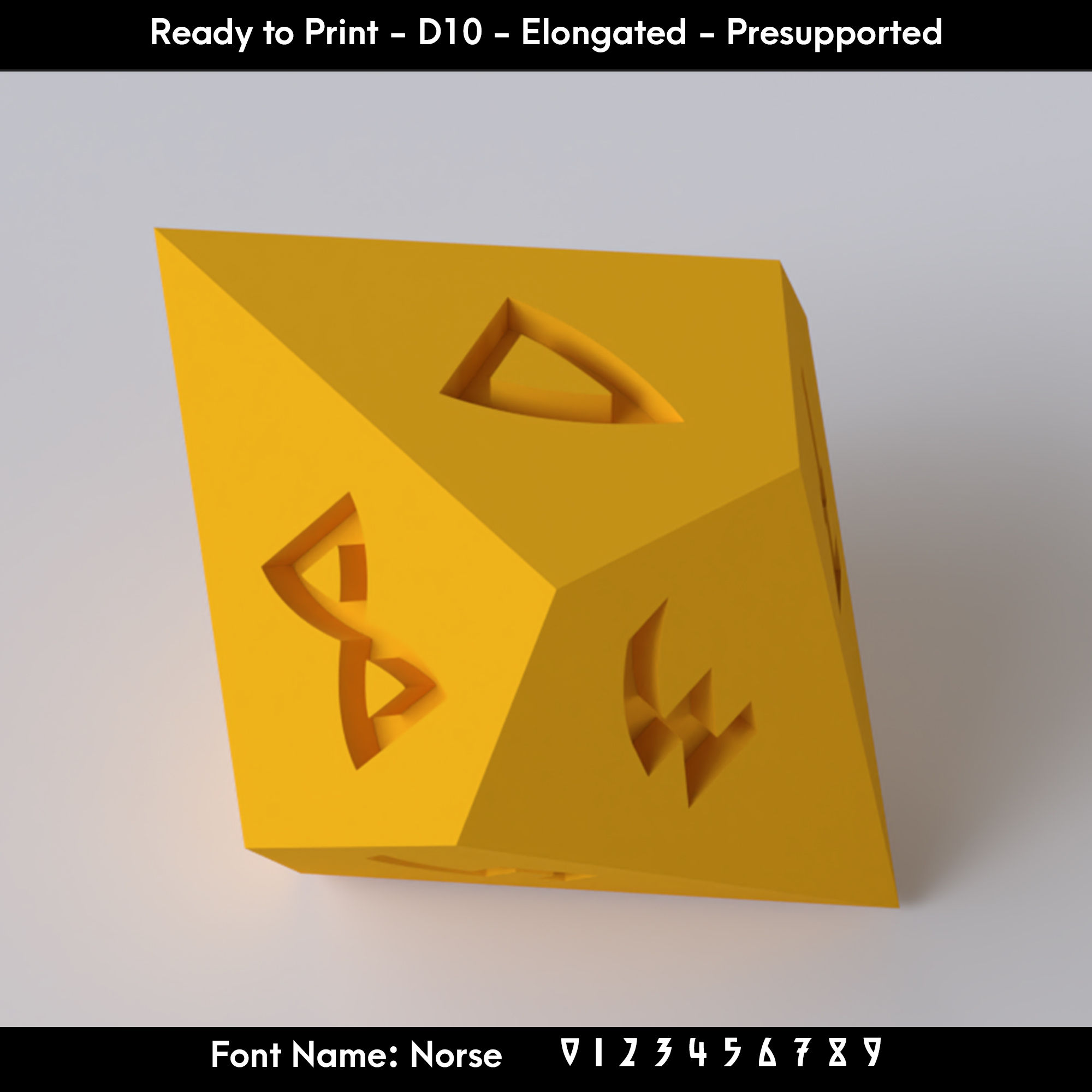 D10 Elongated - Norse Font - Presupported