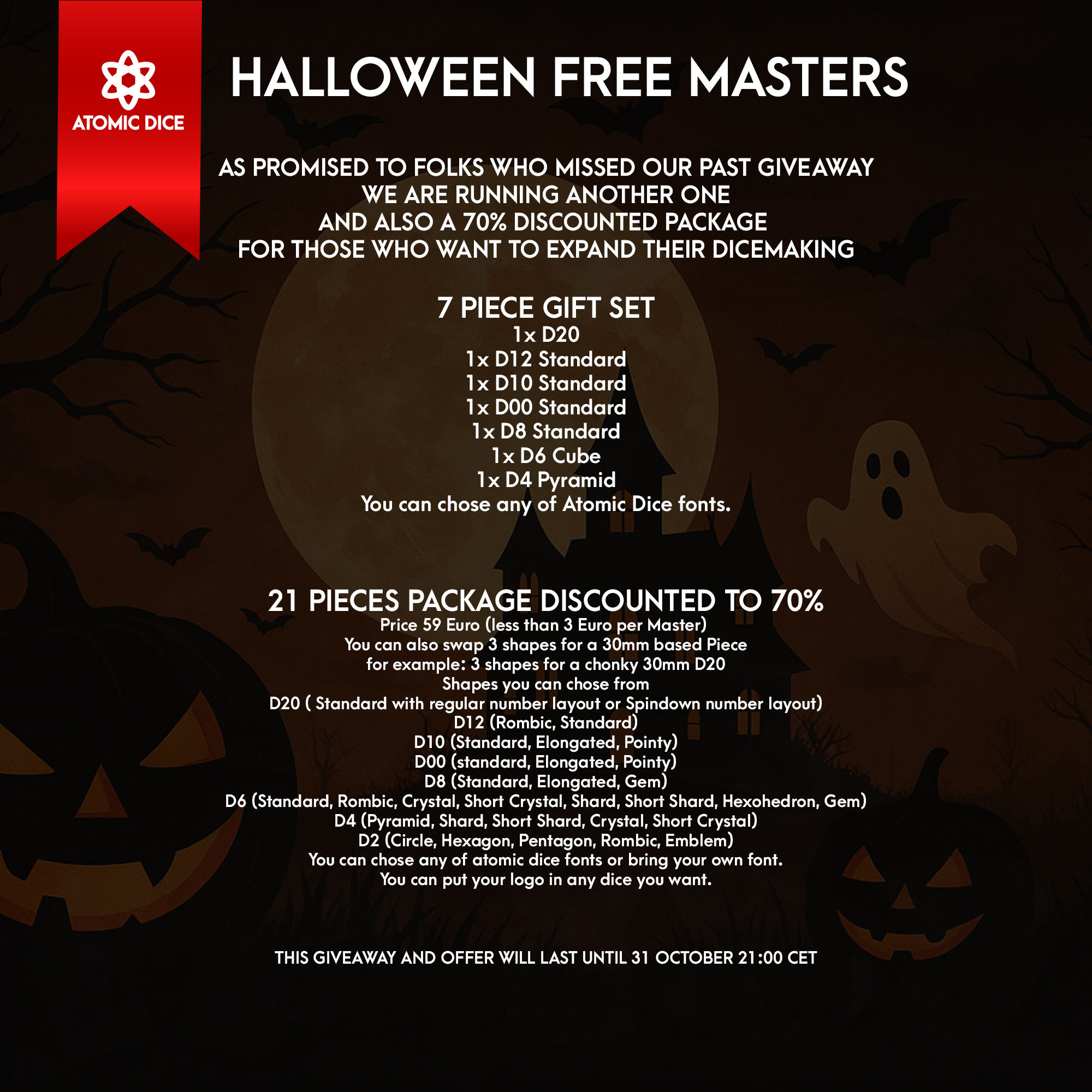 Halloween Free Masters and Offer