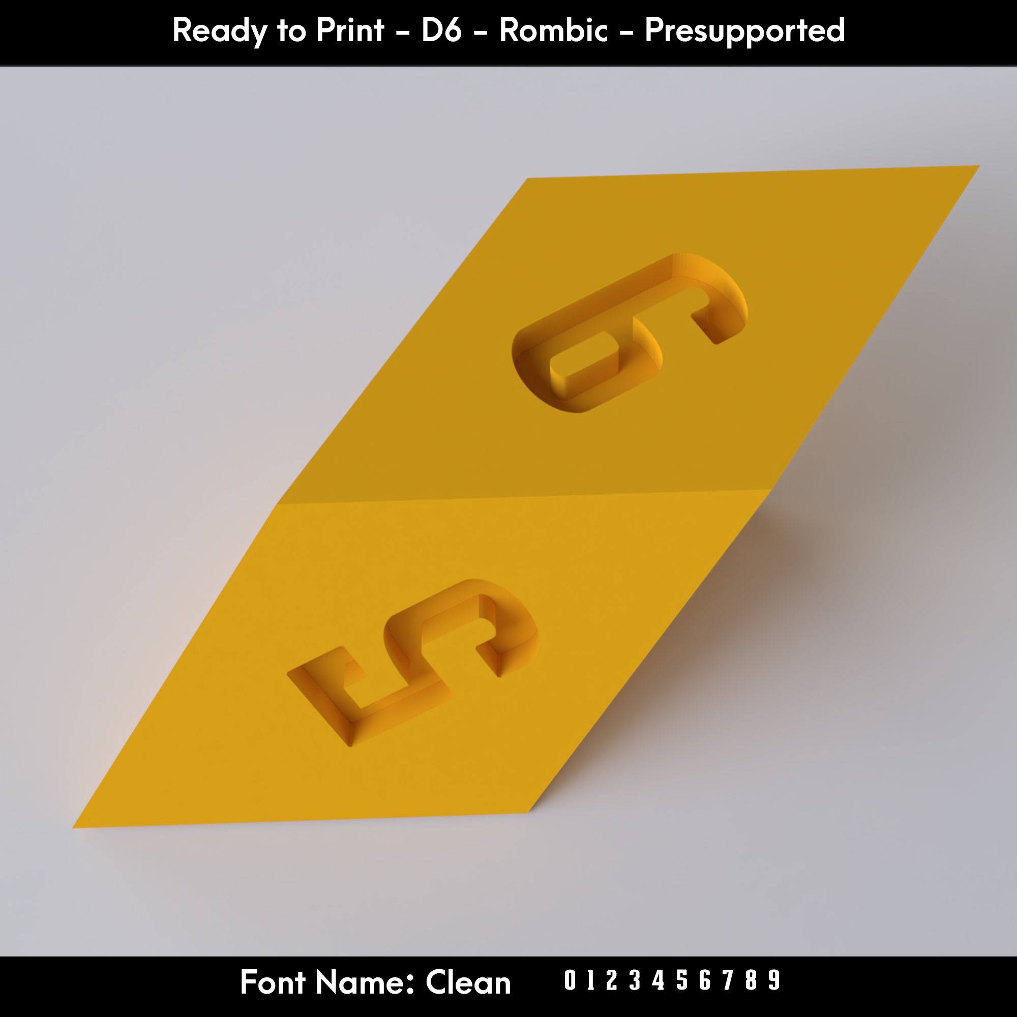 D6 Rombic - Clean Font - Presupported