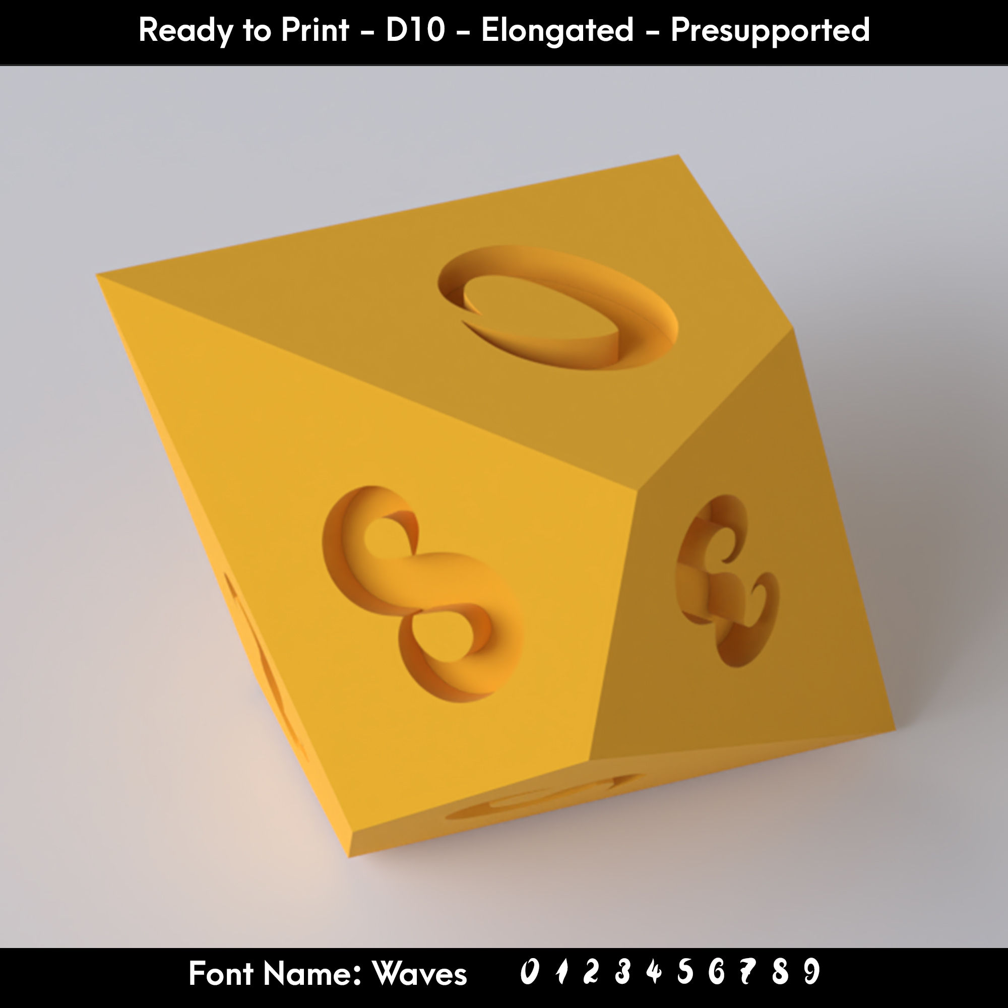 D10 Elongated - Waves Font - Presupported