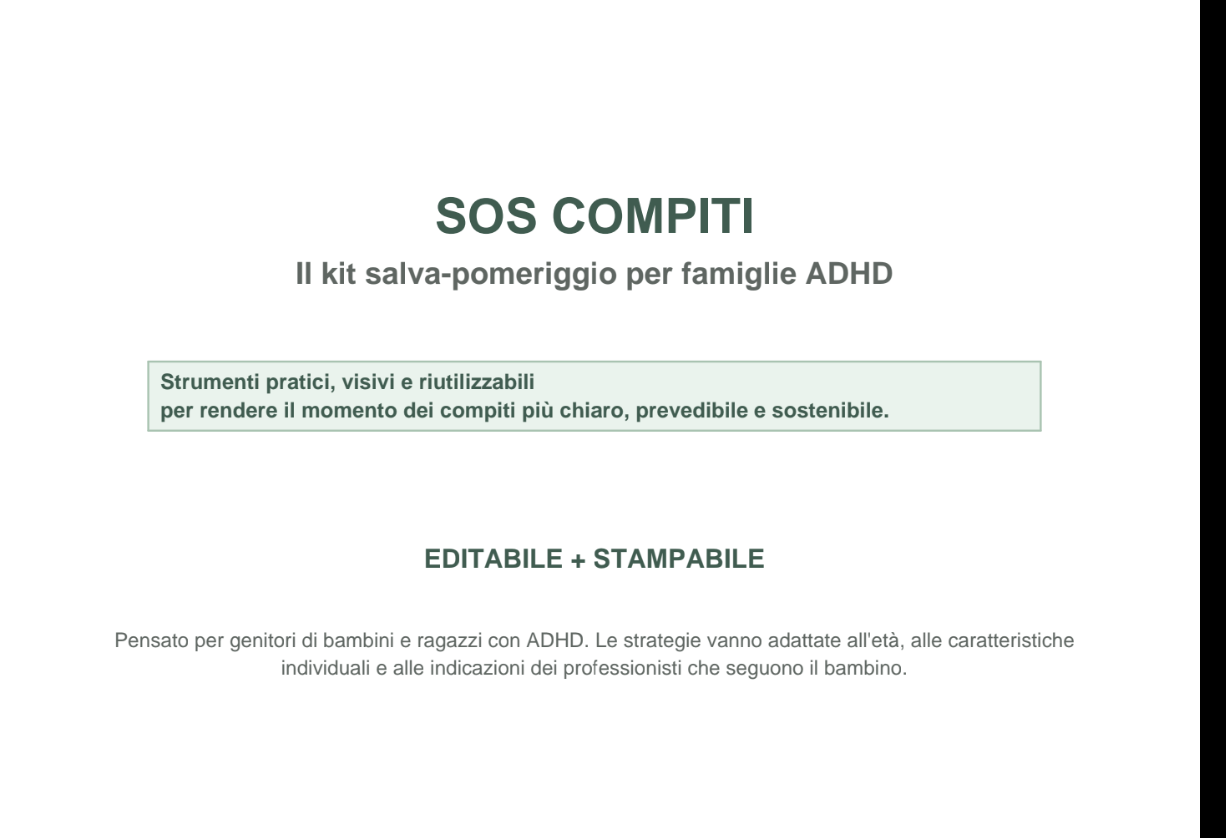 SOS COMPITI – Il kit salva-pomeriggio per famiglie ADHD