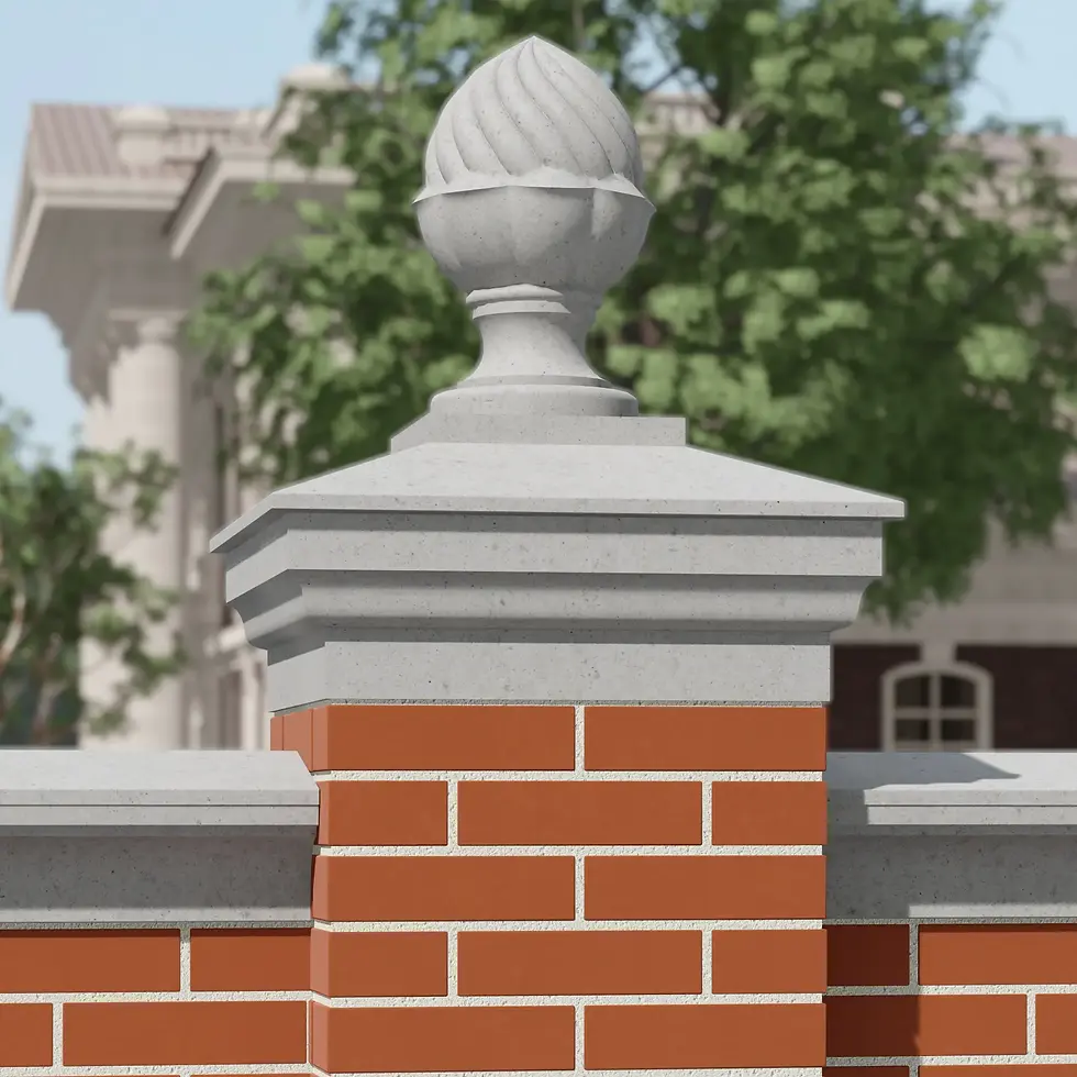 Миниатюра: Класична кришка на стовп 635х635 мм + капітель 515х600 мм без фарбування, натуральний колір бетону