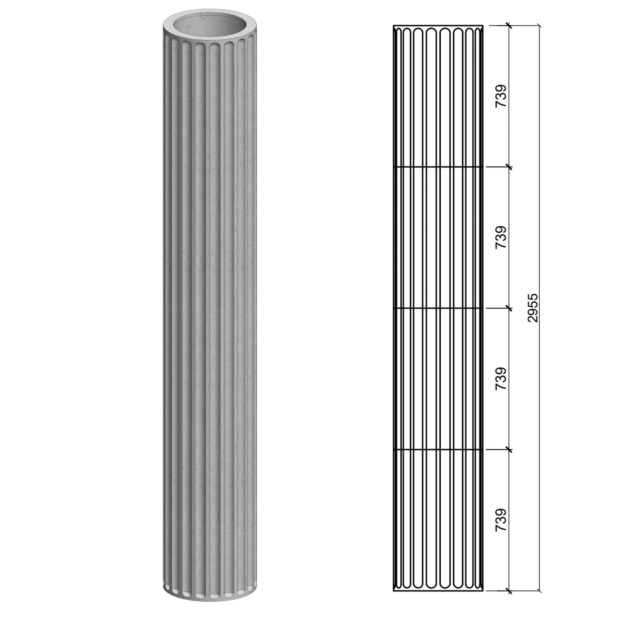 Стовбур канелюрний 46