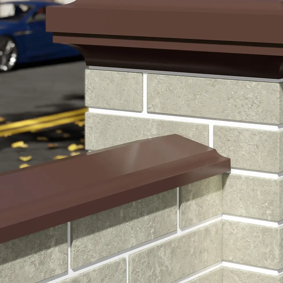 Прев'ю: Верхній бетонний елемент огорожі, коричнева