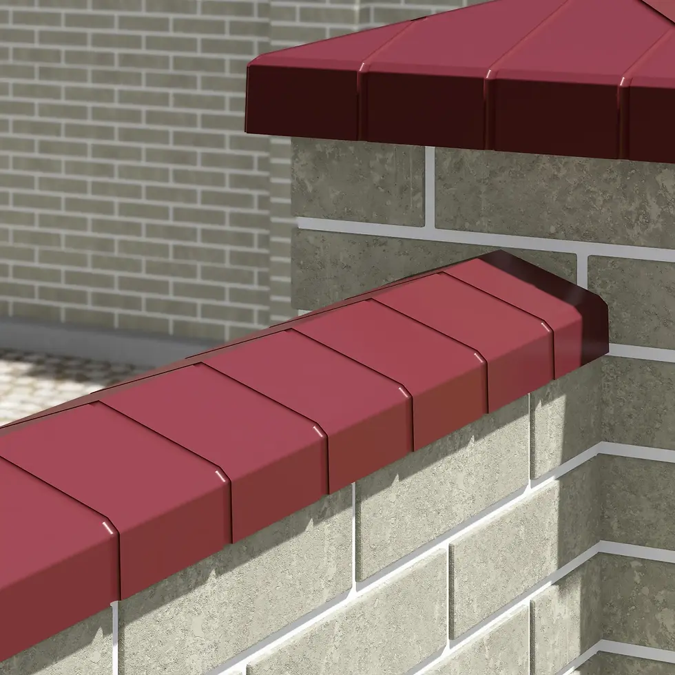 Прев'ю: Накривка паркану з бетону, двосхила, червона