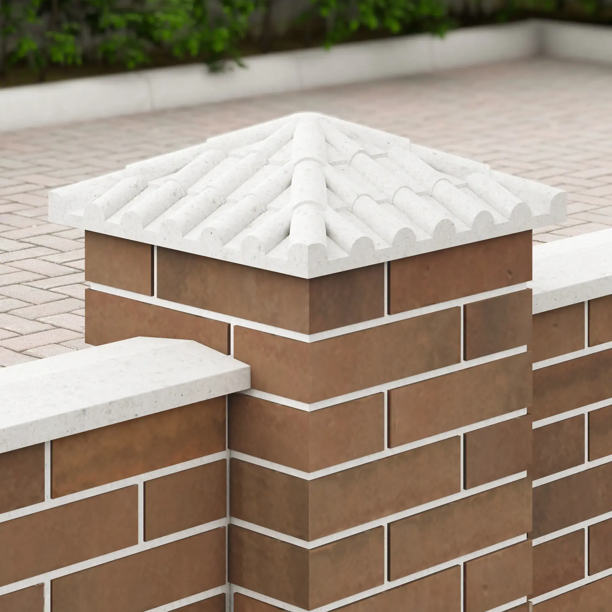 Сіра бетонна кришка на стовп, серії Ретро, розмір 440х440мм