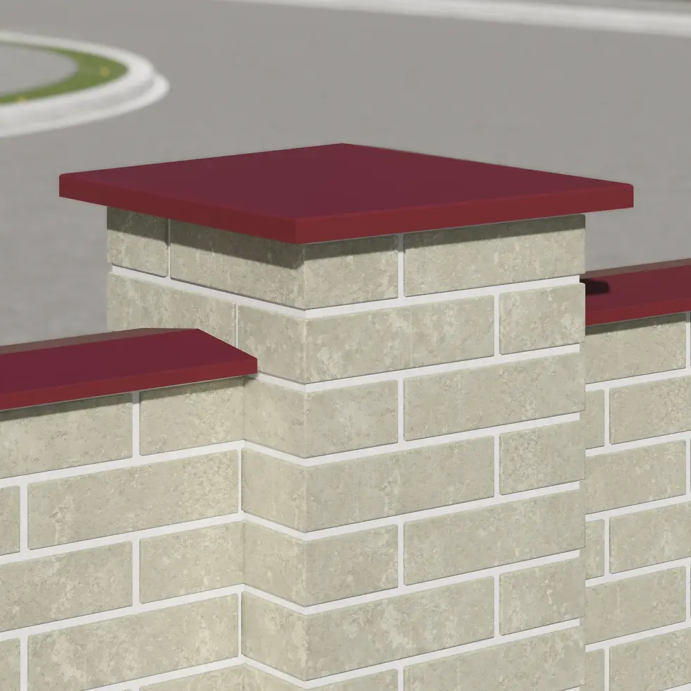 Миниатюра: декоративна бетонна кришка червона піраміда