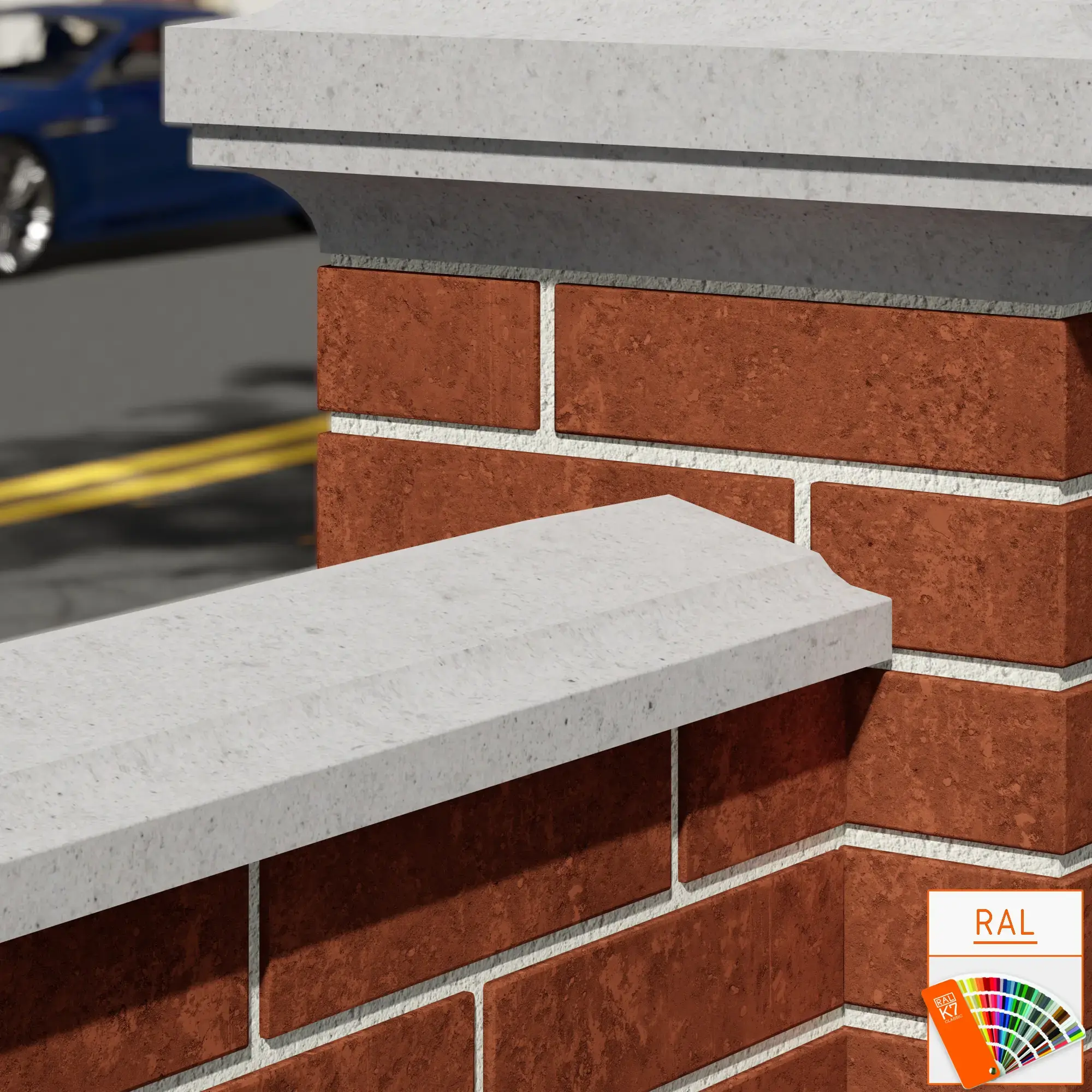 Верхній бетонний профіль для секції, з можливостю фарбування