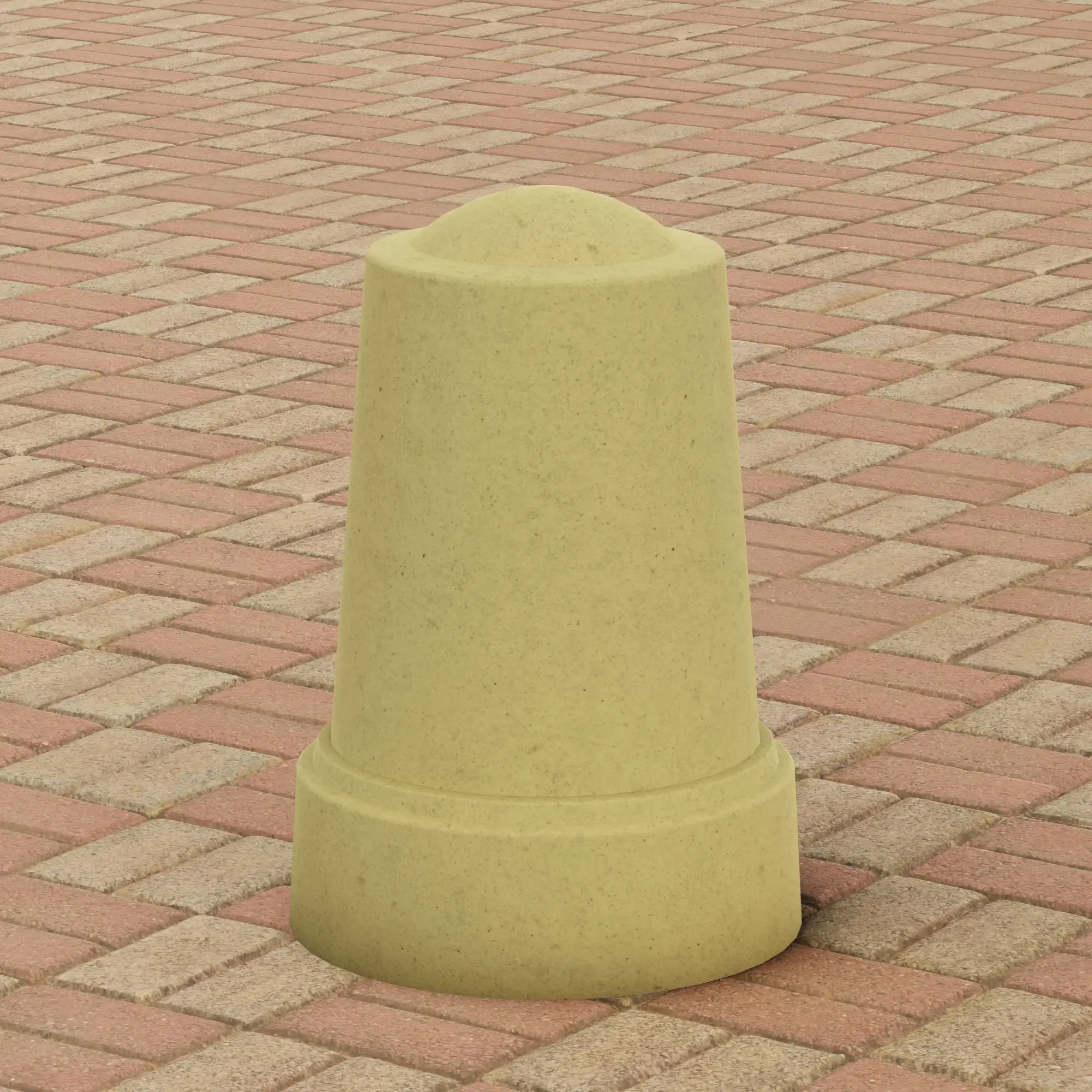 Антипаркувальний бетонний стовпчик АС-4 - жовтий