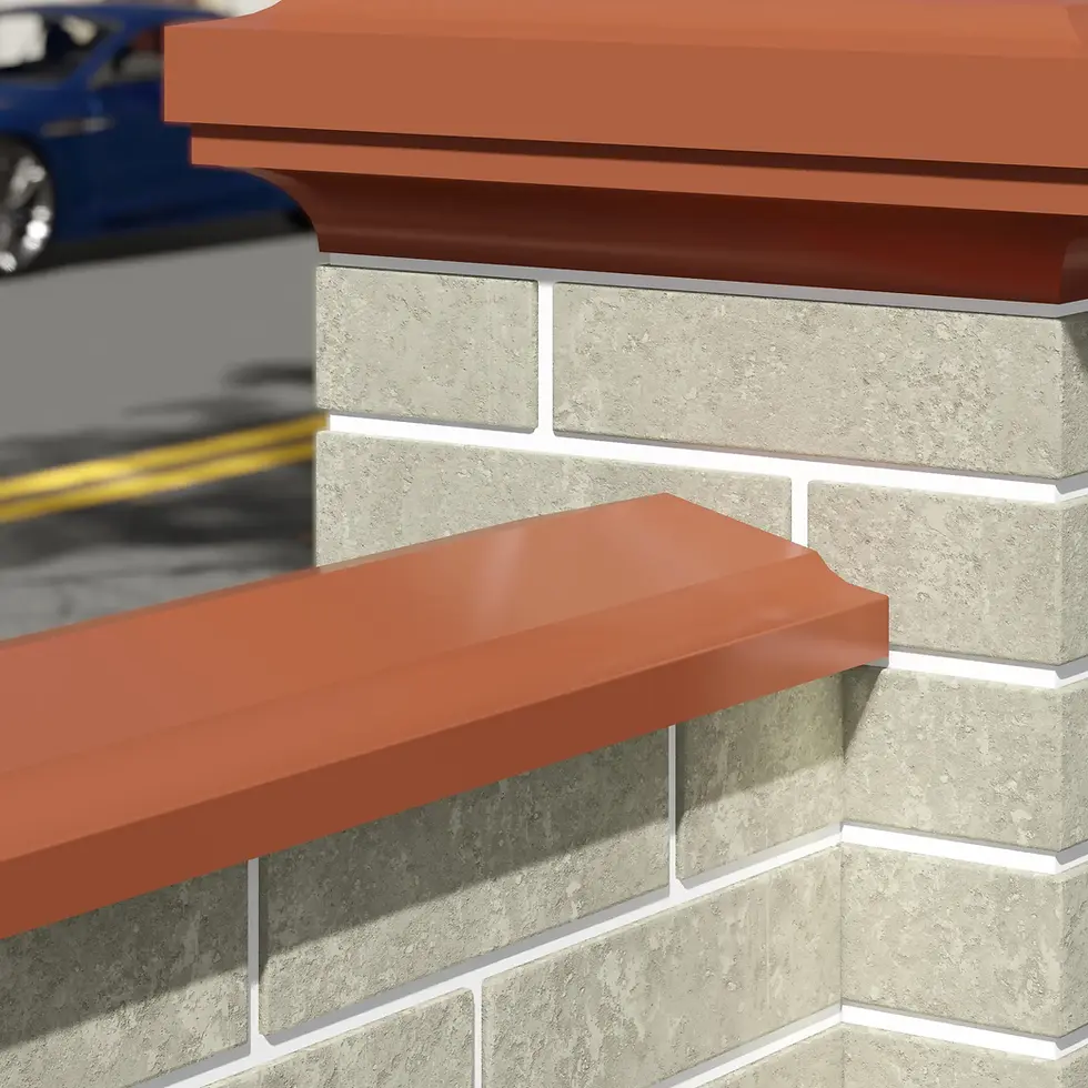 Прев'ю: Бетонна накривка секційна, гладка, терракотова