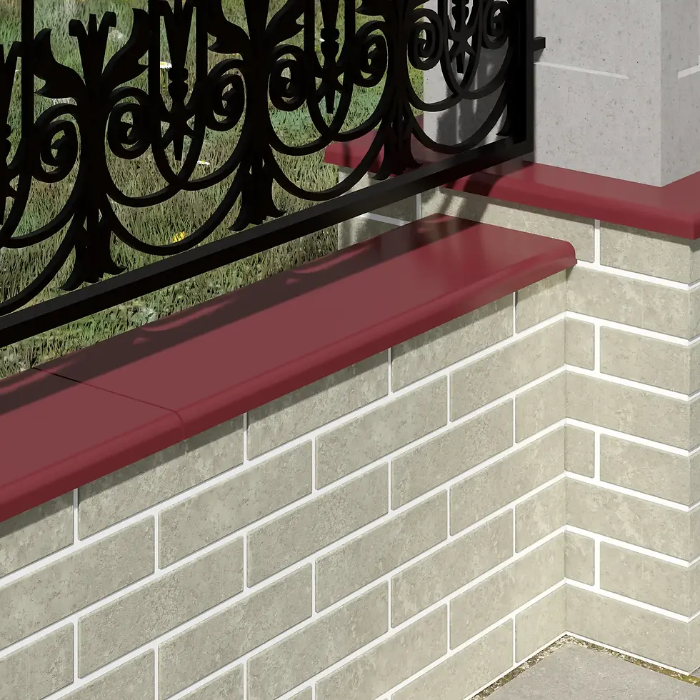 Миниатюра: Бетонна накривка для стін і парканів, червона